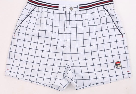 Fila Borg Hightide Retro Borg Wimbledon White Check Tennis Shorts (Casuals)