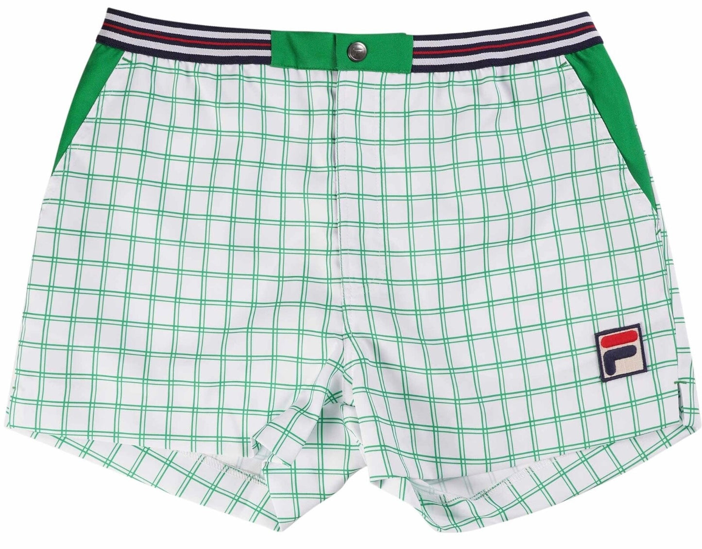 Fila Vintage Borg (Brookes) Retro Tennis Shorts - White/Green - EXCLUSIVE! 2025