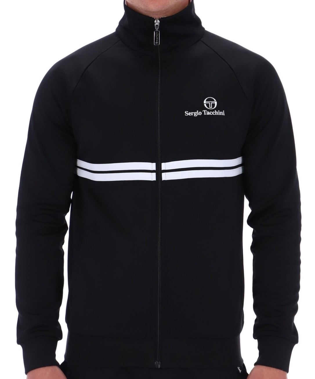 Sergio Tacchini Dallas Mcenroe Black/White - Track Top RRP £80