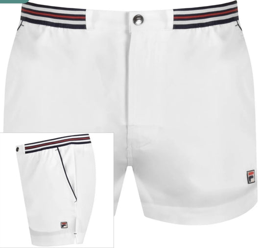 Fila Borg Hightide Retro Borg Wimbledon White Tennis Shorts(Football Casuals)