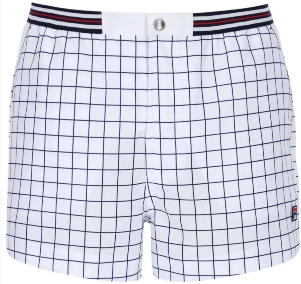 Fila Borg Ignazio Chequered Sky Blue Polo Shirt+White Chequered Fila Borg Shorts
