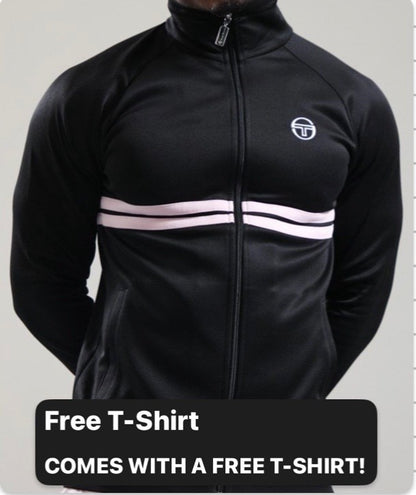 Sergio Tacchini Dallas - Mcenroe Black/Pink -  Track Top RRP £80