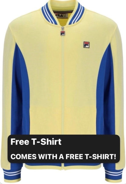 Fila Vintage Borg Wimbledon Settanta Tennis Track Top (Yellow/Blue RRP £80
