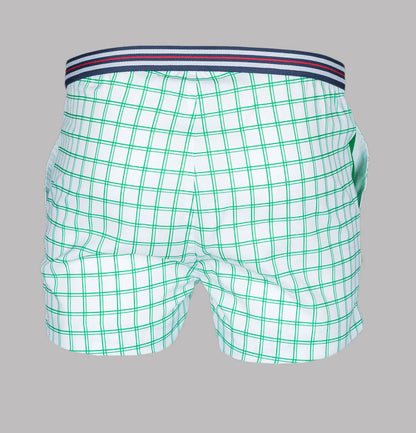 Fila Vintage Borg (Brookes) Retro Tennis Shorts - White/Green -  EXCLUSIVE! 2025