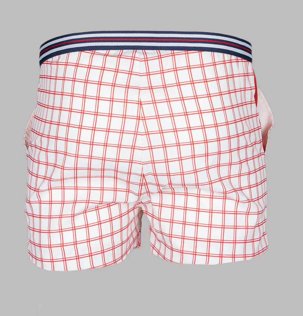 Fila Vintage Borg (Brookes)Tennis Shorts-Off White/Red- EXCLUSIVE 2025!