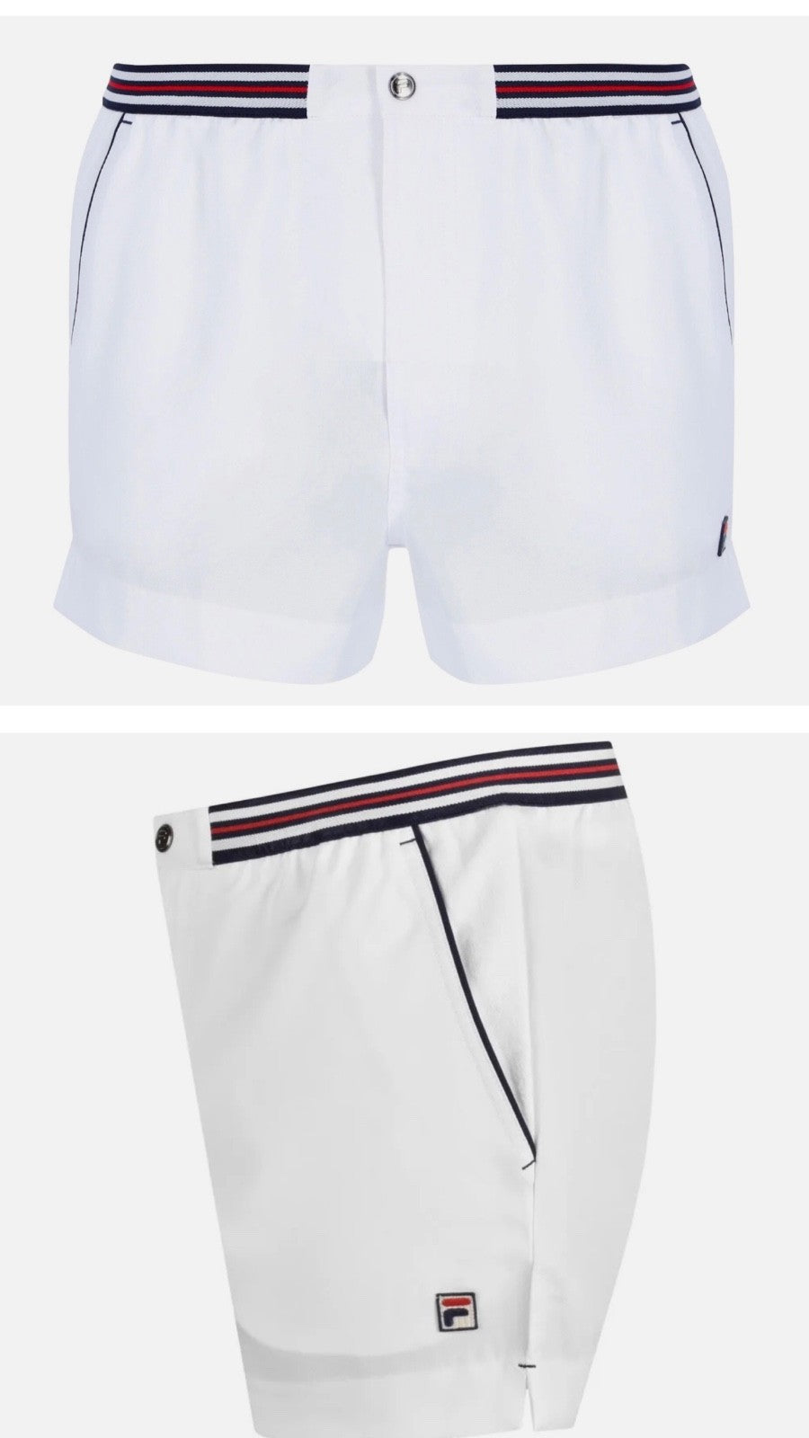Fila Borg Hightide Retro Borg Wimbledon White Tennis Shorts(Football Casuals)