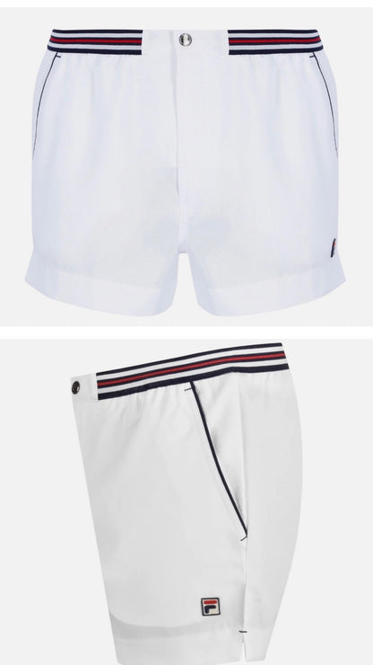 Fila Borg Hightide Retro Borg Wimbledon White Tennis Shorts(Football Casuals)