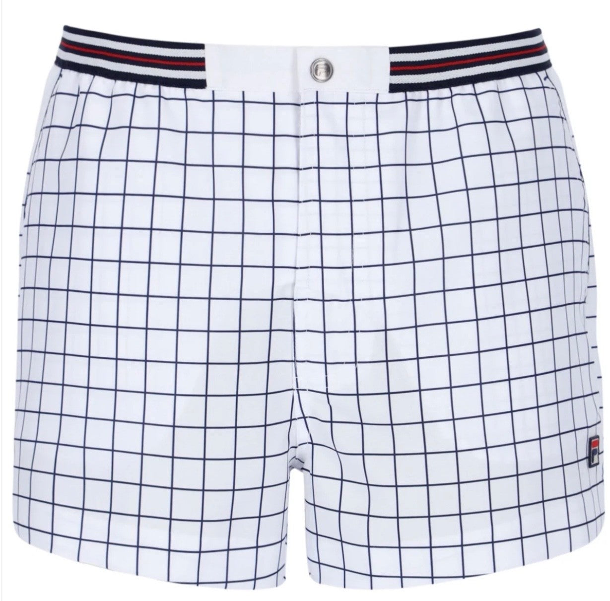 Fila Borg Hightide Retro Borg Wimbledon White Check Tennis Shorts (Casuals)