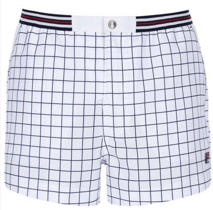 Fila Borg Hightide Retro Borg Wimbledon White Check Tennis Shorts (Casuals)