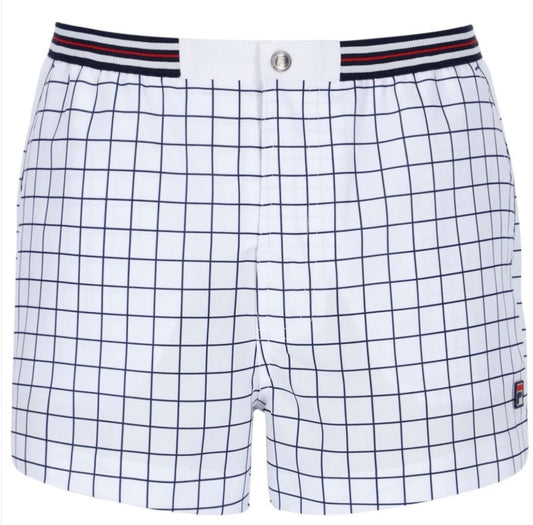 Fila Borg Hightide Retro Borg Wimbledon White Check Tennis Shorts (Casuals)