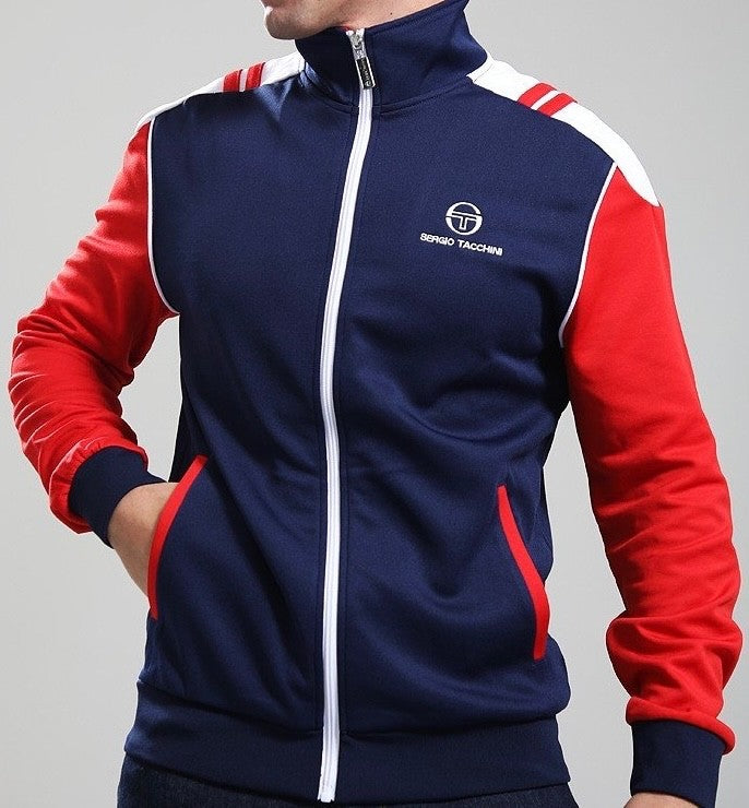 Sergio Tacchini Drive Red/Blue - Tennis Track Top w Matching Drive Polo Shirt