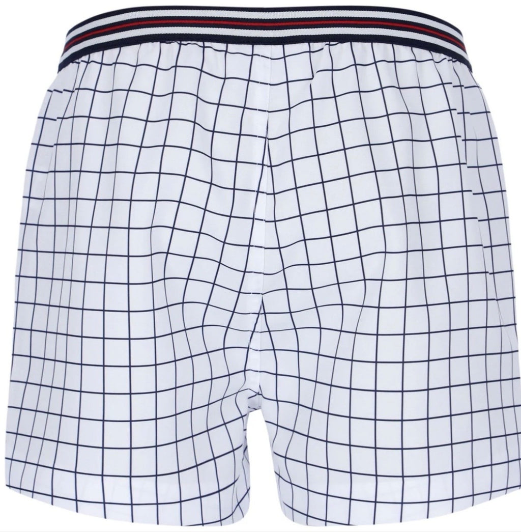 Fila Borg Hightide Retro Borg Wimbledon White Check Tennis Shorts (Casuals)
