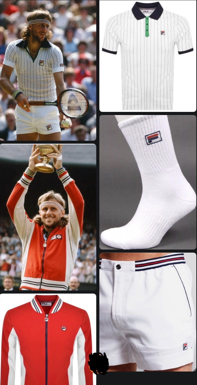 Fila Bjorn Borg Original Wimbledon Set (Track, Polo, Shorts & Socks)