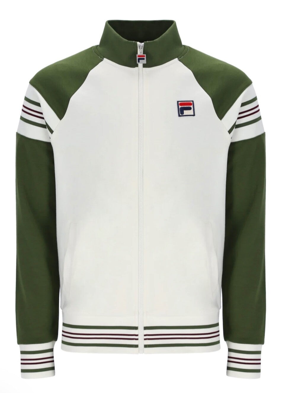 Fila Vintage Ferrara Track Jacket (Cream/Green) RRP £75