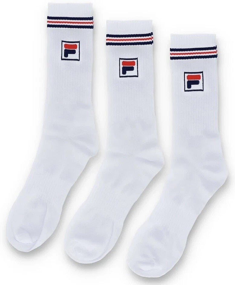 Fila Vintage Bjorn Borg Jent  (pack of 3 pairs) of white tennis socks