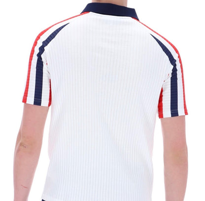 Sergio Tacchini McEnroe Blow White/Red/Blue Tennis Polo Shirt -Free Red Headband