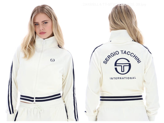 EXCLUSIVE -Sergio Tacchini Carmella Women’s Velour Gardenia/Blue Track Jacket