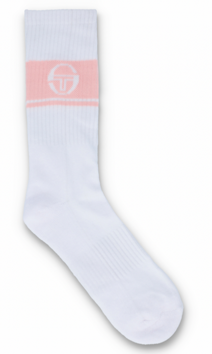 Sergio Tacchini/John McEnroe-3 x Pairs of Tennis Socks-White with Pastel Colours
