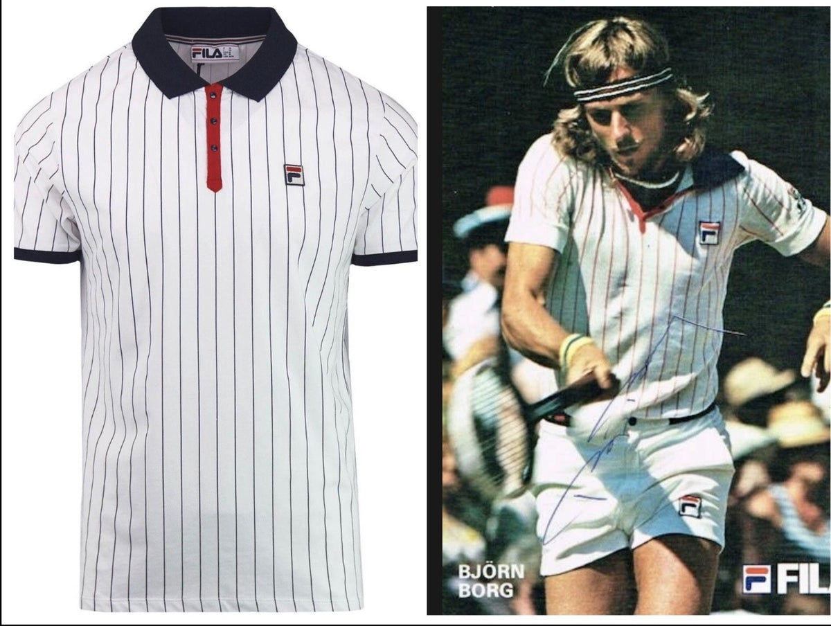 Fila Bjorn Borg BB1 Polo Tennis Shirt - 100% Cotton - White - Wimbledon