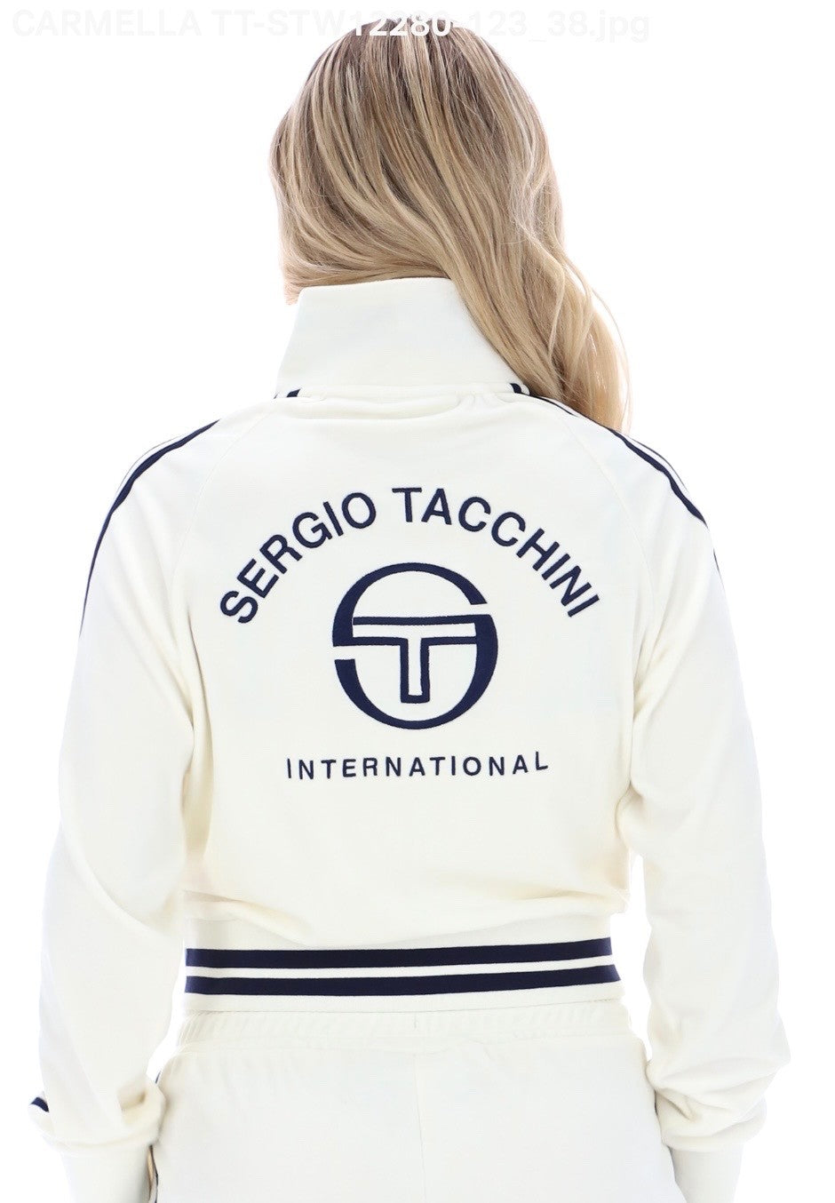 EXCLUSIVE -Sergio Tacchini Carmella Women’s Velour Gardenia/Blue Track Jacket