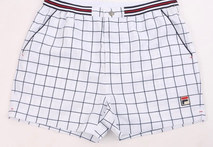 Fila Borg Hightide Retro Borg Wimbledon White Check Tennis Shorts (Casuals)