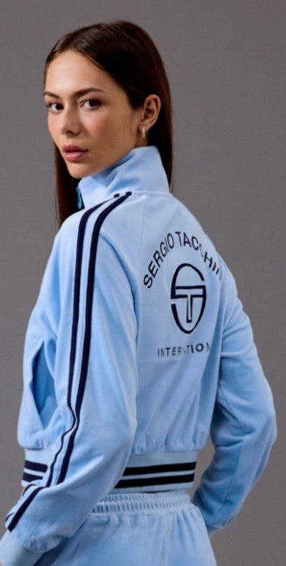 EXCLUSIVE -Sergio Tacchini Carmella Women’s Velour Blue Track Jacket