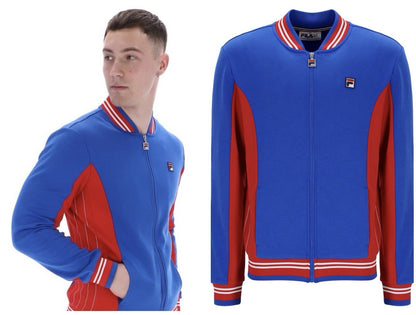 Fila Vintage Borg Wimbledon Settanta Tennis Track Top Red/Blue RRP £80