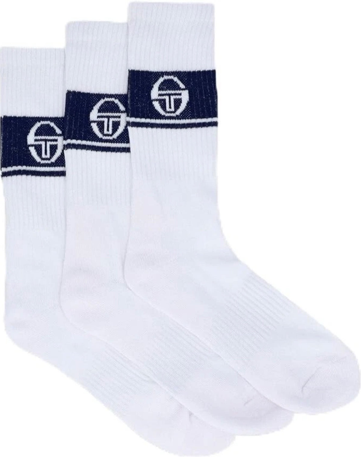 Sergio Tacchini/John McEnroe- 3 x Pairs of Tennis Socks-White/Navy