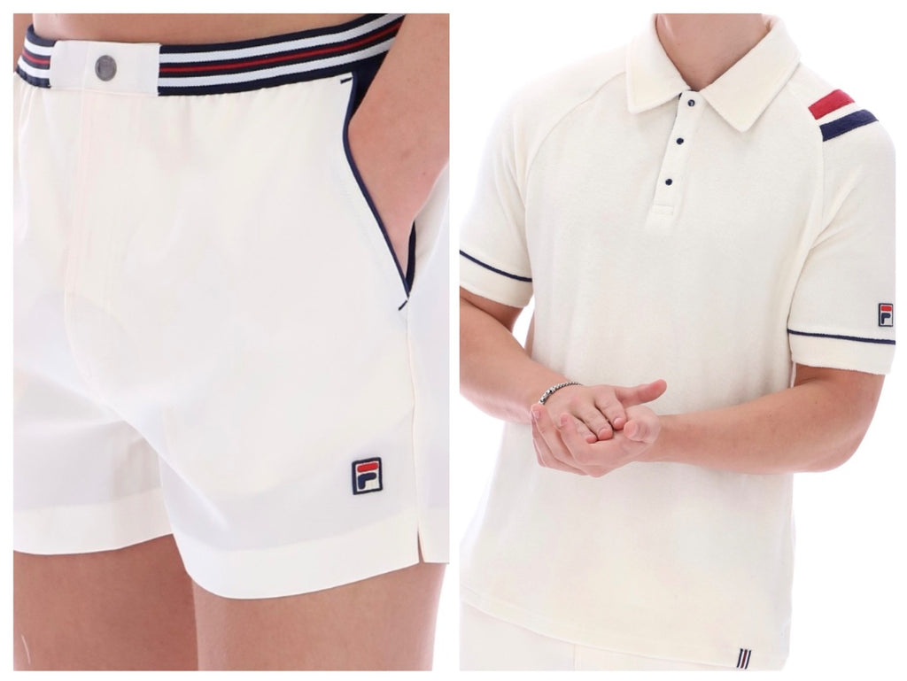 Fila Massimo Borg BB1 Gardenia (off white)Tennis Shirt & Hightide shorts RRP £95