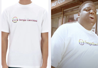 Sergio Tacchini  Voletta ‘Biggie Smalls 1990s’ White 100% Cotton t-shirt RRP £40