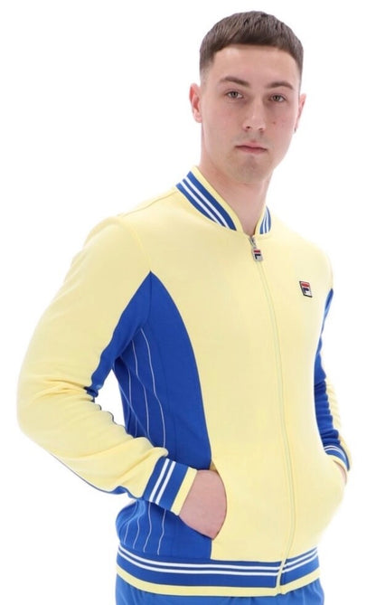 Fila Vintage Borg Wimbledon Settanta Tennis Track Top (Yellow/Blue RRP £80