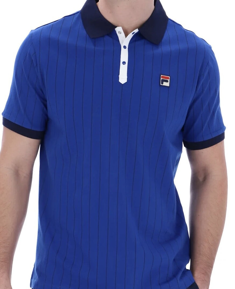Fila Borg French Open BB1 Blue Polo Tennis Shirt - 100% Cotton