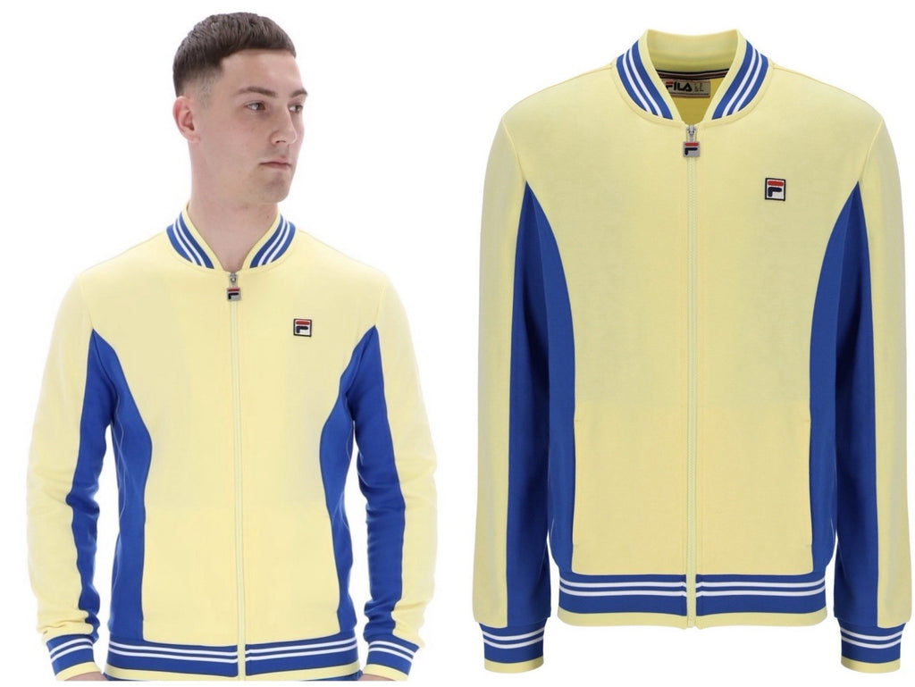 Fila Vintage Borg Wimbledon Settanta Tennis Track Top (Yellow/Blue RRP £80