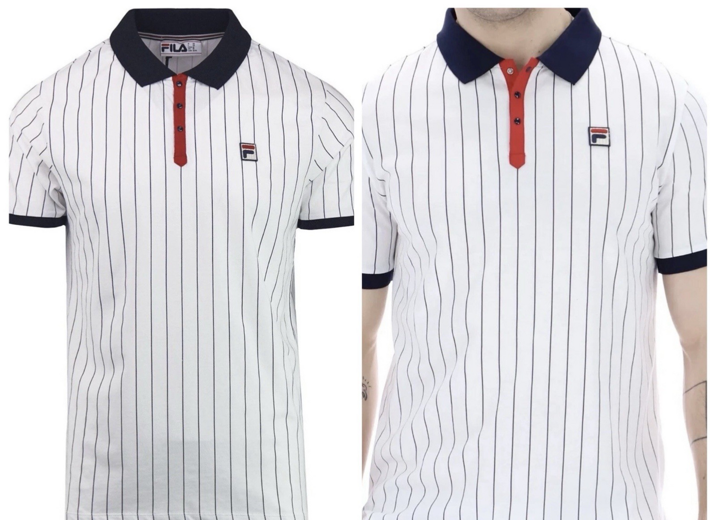 Fila Bjorn Borg BB1 Polo - Iconic Tennis Shirt - 100% Cotton - White