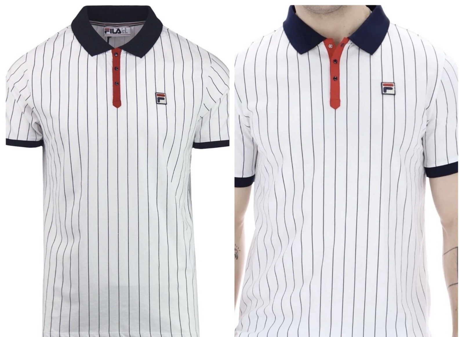 Fila Bjorn Borg BB1 Polo - Iconic Tennis Shirt - 100% Cotton - White
