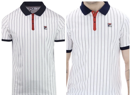 Fila Bjorn Borg BB1 Polo - Iconic Tennis Shirt - 100% Cotton - White