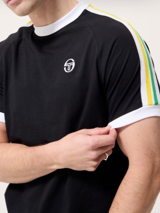 Sergio Tacchini Pino Ringer Black T-Shirt - World Cup Edition