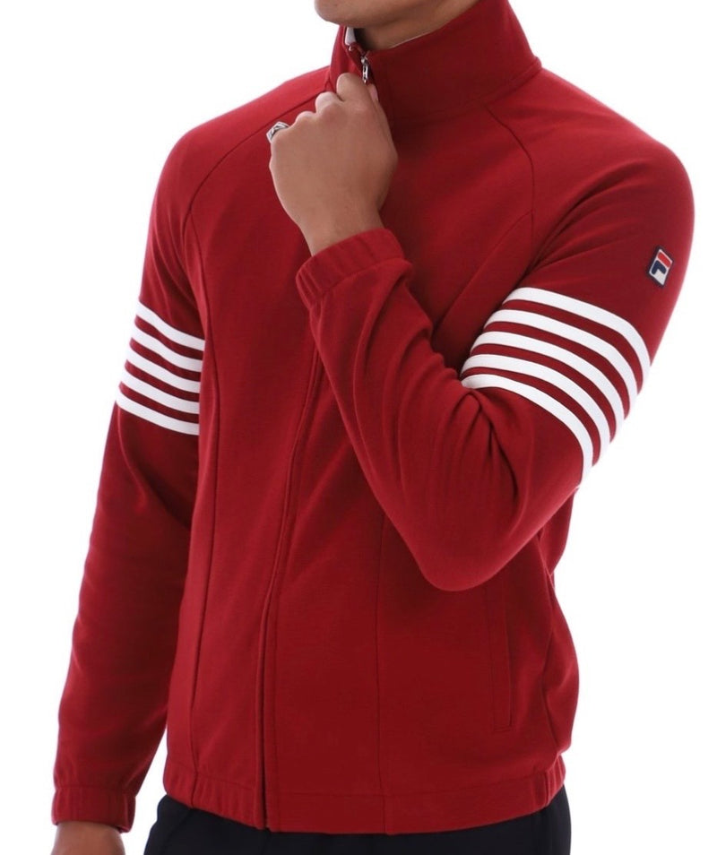 Fila Vintage Patrice Track Top in Sun Dried Tomato (Red/Burgundy)