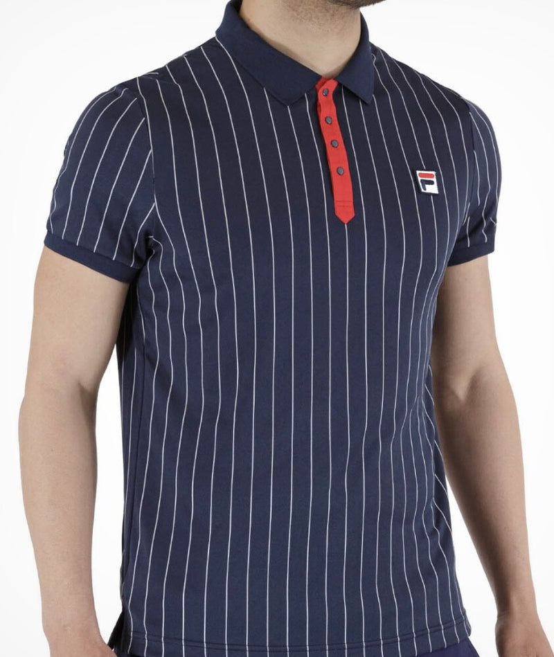 Fila Bjorn Borg Heritage Polo  Blue U.S Open Performance Tennis Shirt RRP £600