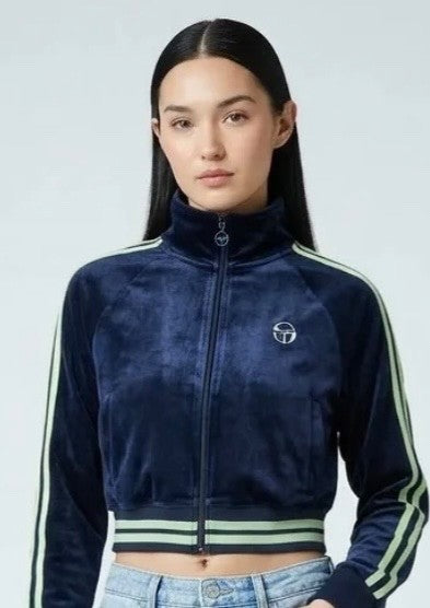 EXCLUSIVE -Sergio Tacchini Carmella Women’s Velour Blue Track Jacket