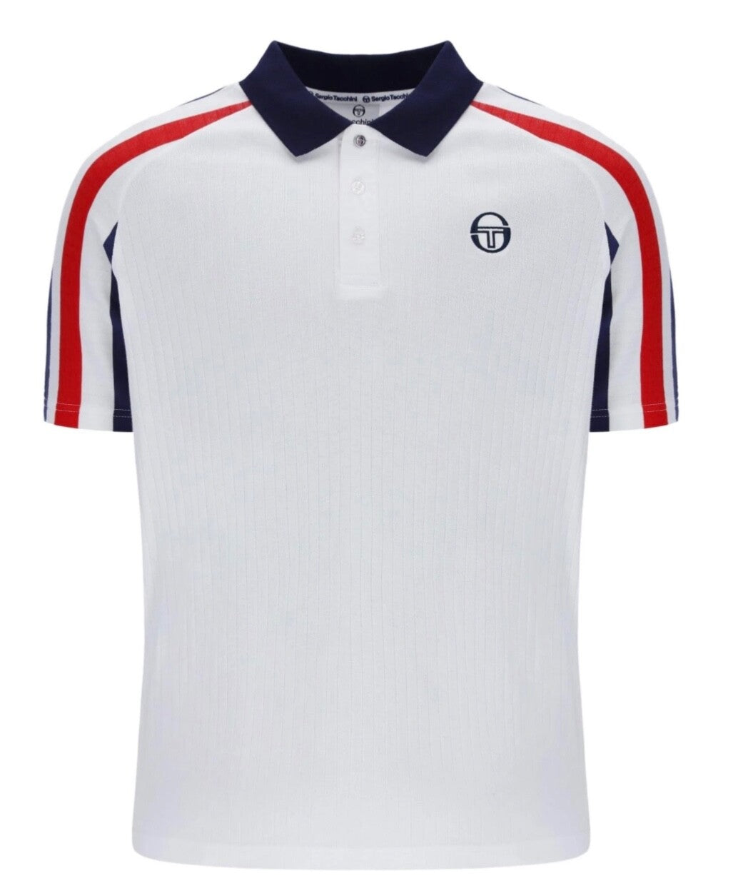 Sergio Tacchini McEnroe Blow White/Red/Blue Tennis Polo Shirt -Free Red Headband