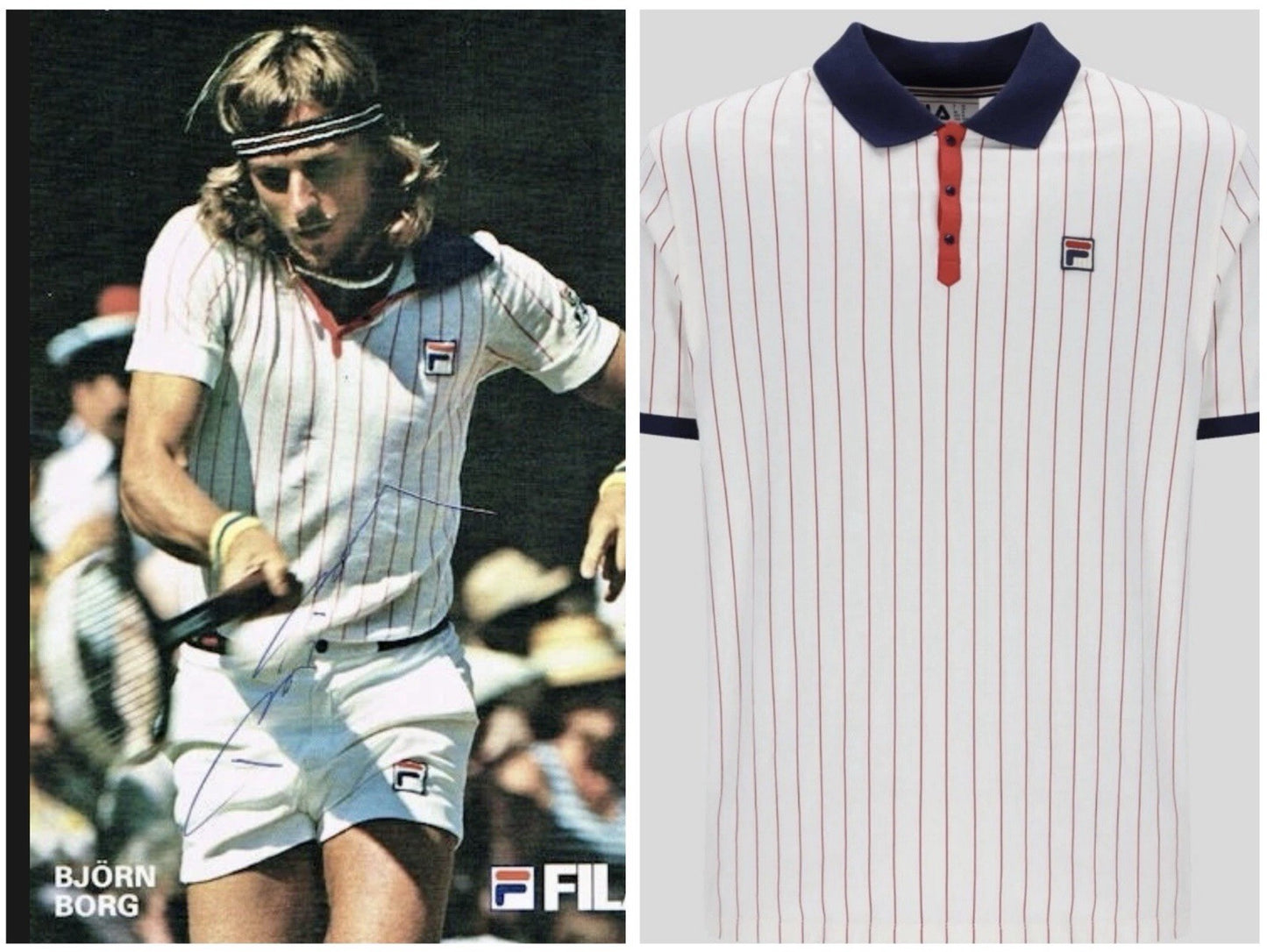 Fila Bjorn Borg BB1 Polo Tennis Shirt - 100% Cotton - Off White - Wimbledon