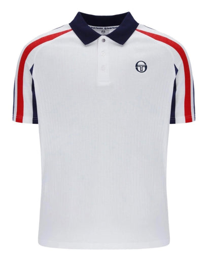 Sergio Tacchini McEnroe Blow White/Red/Blue Tennis Polo Shirt+Free Red Headband