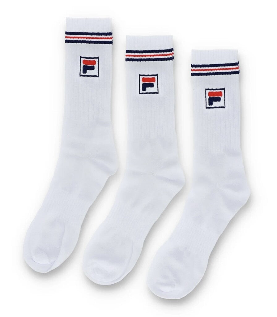 Fila Vintage Bjorn Borg Jent  (pack of 3 pairs) of white tennis socks