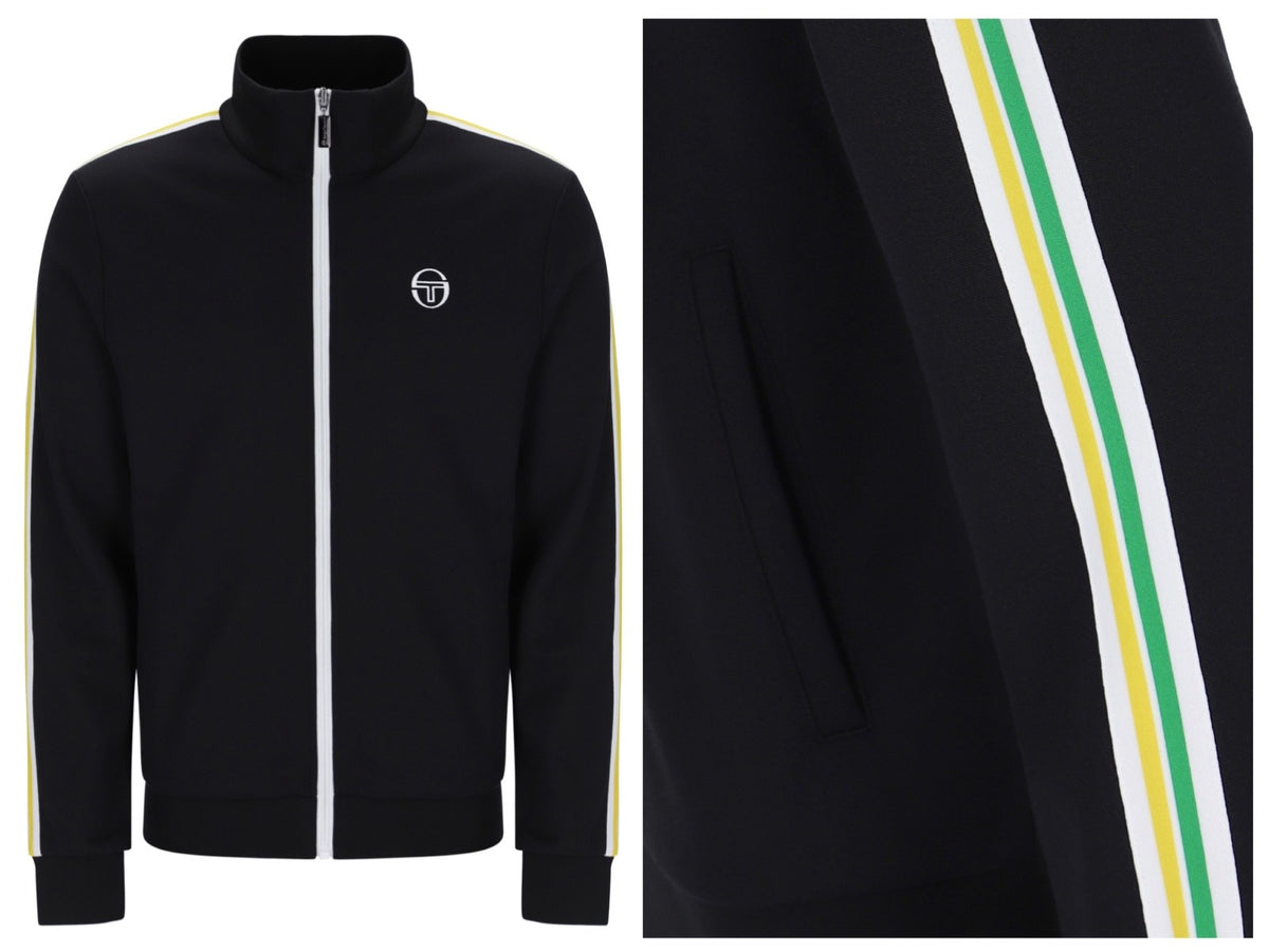 Sergio Tacchini Franco Black Tennis Track Top RRP £80