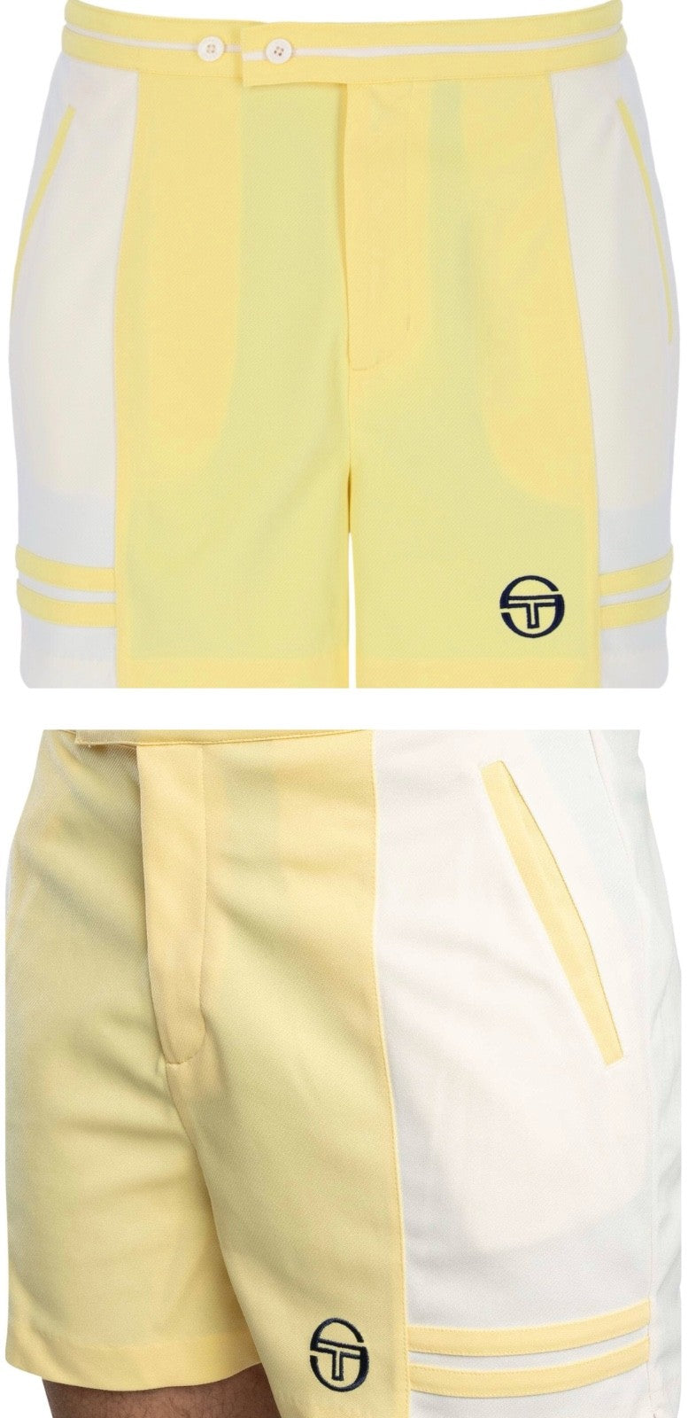 Sergio Tacchini SuperMk2 Shorts Off White/Yellow Tennis Shorts