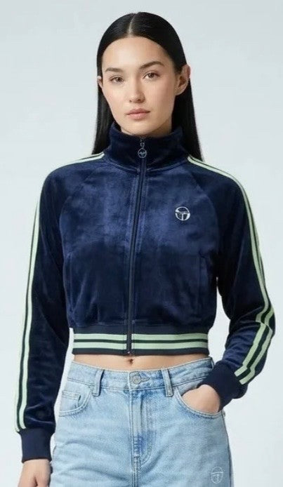 EXCLUSIVE -Sergio Tacchini Carmella Women’s Velour Blue Track Jacket