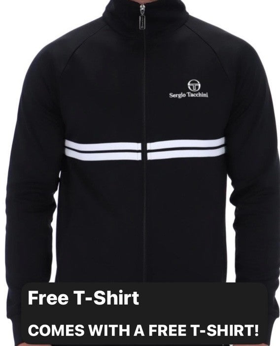 Sergio Tacchini Dallas McEnroe Black/White Track Top