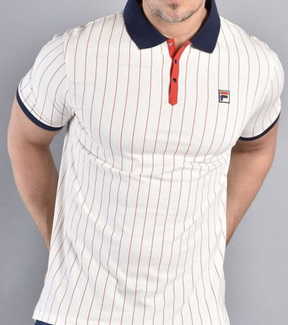 Fila Bjorn Borg BB1 Polo Tennis Shirt - 100% Cotton - Off White - Wimbledon