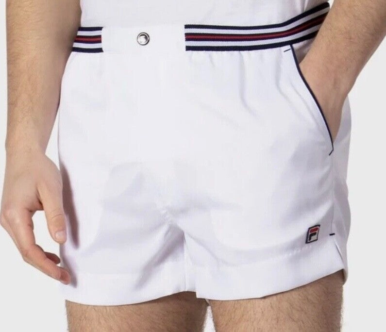 Fila Borg Hightide Retro Borg Wimbledon White Tennis Shorts(Football Casuals)